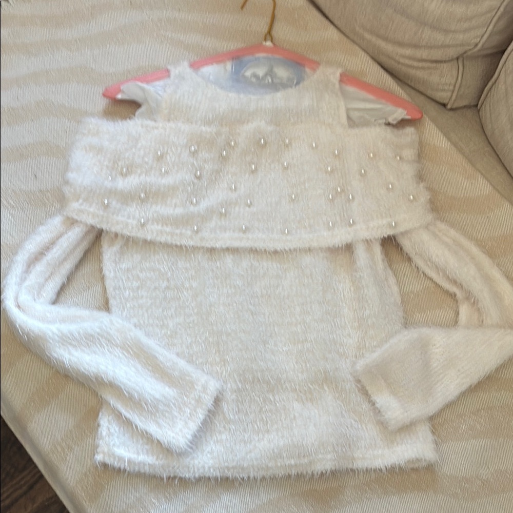 Cozy White Off-the-Shoulder Sweater